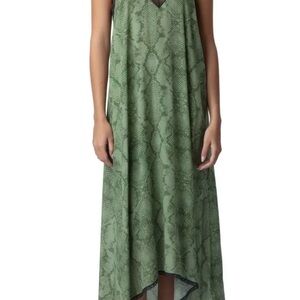 Zadig & Voltaire Risty Python Lace trim slip dress